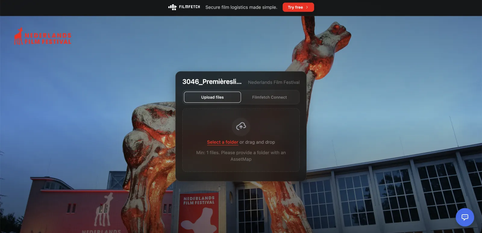 A filmmaker’s own upload page for the Nederlands Film Festival
